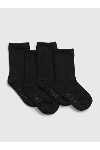 GAP Bebek Siyah Crew 4'lü Çorap Seti