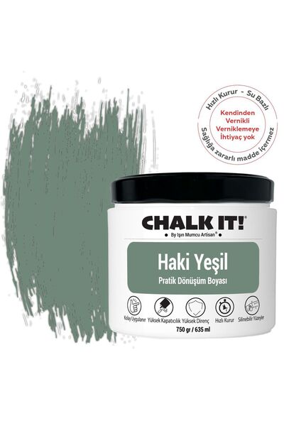 Işın Mumcu Artisan Chalk It Kendinden Vernikli Boya | Haki Yeşil