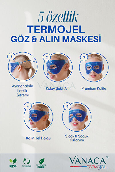 Vanaca Grup Termojel Göz Ve Burun Maskesi, Burun Ameliyatı Sonrası Ödem Morluk Giderici, Göz Altı Şişlik Morluk