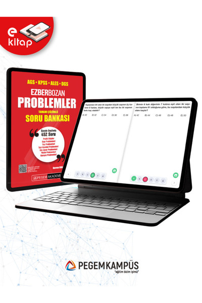 Pegem Akademi Yayıncılık AGS-KPSS-ALES-DGS Ezberbozan Problemler Tamamı Çözümlü E-Soru Bankası