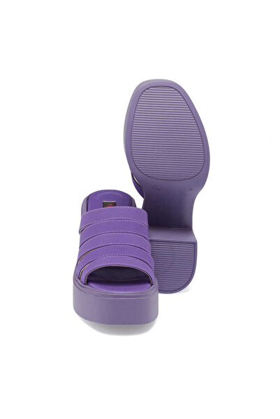 Tergan Mor Vegan-Tekstil Kadın Terlik - K24Y1TR67423-T3S