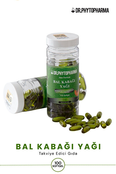 Dr Phytopharma Bal Kabağı Yağı İçeren Yumuşak Kapsül Bal Kabağı Çekirdeği Yağı 100 Kapsül 1000 mg