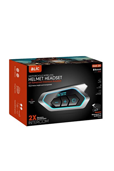 Sarftech 2X Bağlantılı Telsizli Bluetooth 5.3 Motosiklet Kask Kulaklık Intercom Motorsiklet Interkom C60-2X