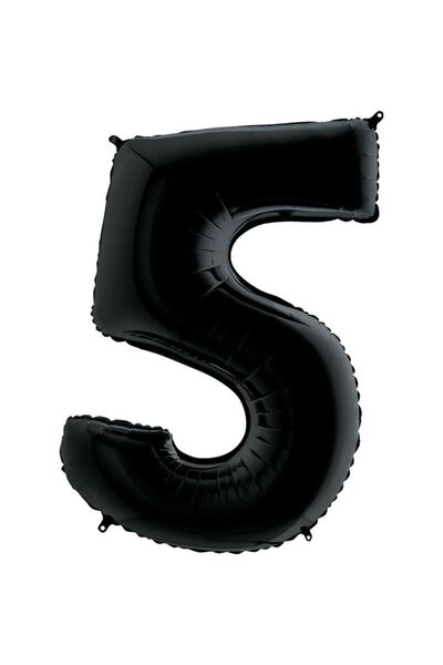 partidolu بالون فويل 5 أرقام لون أسود 100 سم