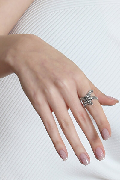 LABALABA Kadın Antik Gümüş Kaplama Denizyıldızı Yüzük