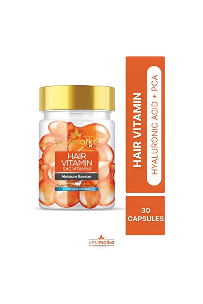 yeşilmarka Hair Vitamin Moisture Booster 30 Kapseln, spendet Feuchtigkeit und stärkt, Hyaluronsäure, 15 ml