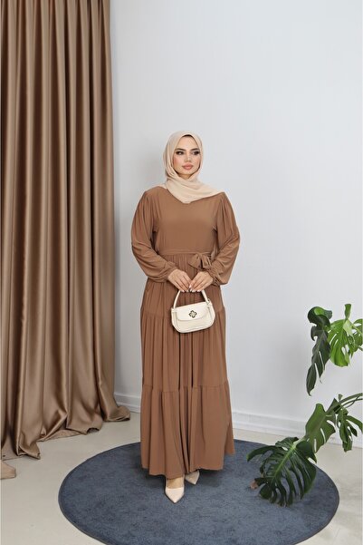 NİSUM MODA فستان ساندي بجيب مكون من 3 أقراط