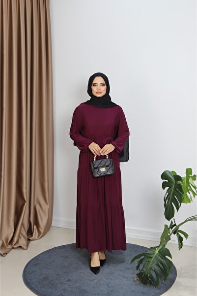 NİSUM MODA 3 BOĞUMLU CEPLİ SANDY ELBİSE