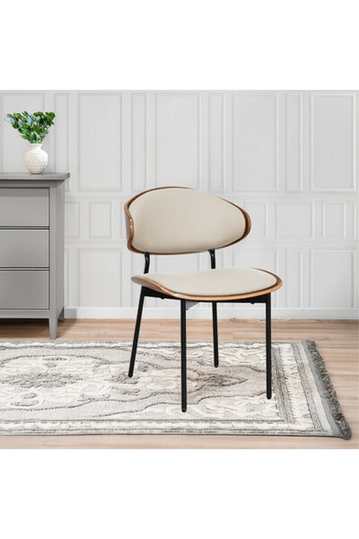 Rahaty Store Outdoor Single Chair in Beige Leather