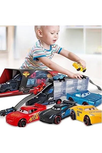 Toybox Toy Box Diecast Cars 3 Metal Carrier Truck with 6 Small Cars Playset For Kids