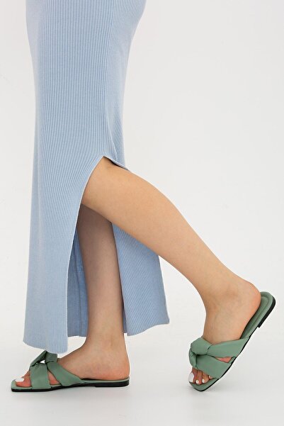 Moda Devrin Papuci De Damă Legat Verde Papuci De Exterior Și Acasa