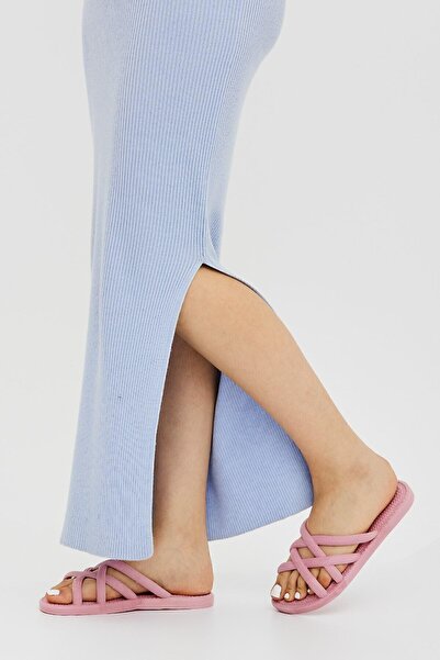 Moda Devrin Gz12494 Αντιολισθητικές παντόφλες με ροζ ψάθινες παντόφλες παραλίας πισίνας