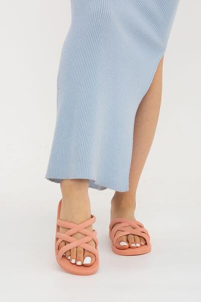 Moda Devrin Gz12494 Salmon Straw Look Anti-Slip Slippers Pool Sea Beach Slippers