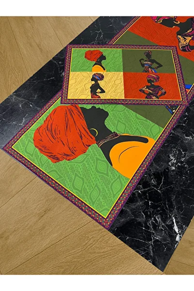tarzınısec Savana – 3D Cultural Patterned Table Runner & 4-Piece Supla Set