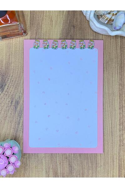 THE GENİMS A5 Pembe Renkli Kalpli Kavanoz Desenli Çizgisiz Bloknot - Notepad ...