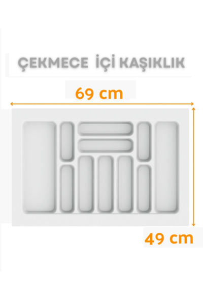 ShopyTime Çekmece İçi Kaşıklık ve Kepçelik Düzenleyici – Beyaz 69x49 cm (62x4...