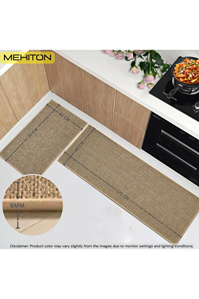 MEKITON Set of 2 PCs Premium Anti-Fatigue Kitchen Mats, Non-Skid Natural Rubber Kitchen Floor Mats,