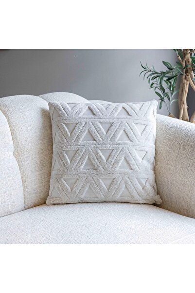 mybedesten Modern Jakarlı Üçgen Desenli Dekoratif Kırlent Kılıfı