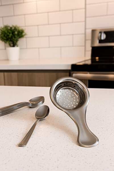 Genel Markalar Paslanmaz Çelik 12 Adet Çay Kaşığı Ve 1 Adet Çay Süzgeci Çay K...