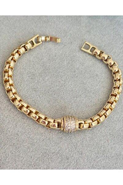 XUPING JEWELRY Zirkon Taşlı Gurmet Çelik Bileklik (14k Gold/17+2cm)