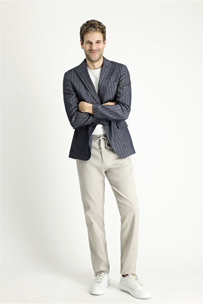 Kiğılı Регулярний крій Смугастий піджак із суміші льону