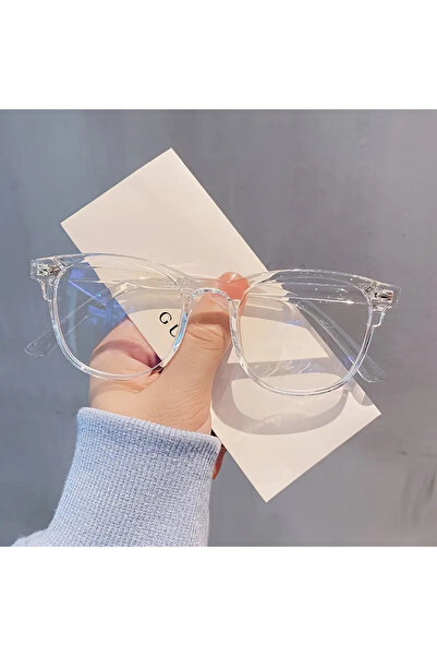 Singularis Unisex Yuvarlak PC Gözlük Şeffaf Çerçeve Bilgisayar ve Mavi Işık Koruyucu Gözlük (Şeffaf)