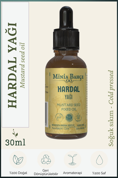 Minia Bahçe Bitki ve Sanat Atölyesi Hardal Tohumu Yağı %100 Saf & Doğal, 30ml