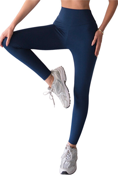 di base طماق رياضية غاطسة من قماش سكوبا عالية النيلي