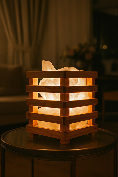 ANADOLU HASAT Çankırı Kristal Kaya Tuzu Tuz Sepet Model Tuz Lambası 3,4 Kg