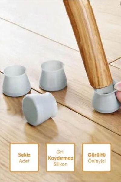 mucit home Table and Chair Leg Protector Gray Silicone Floor Protector Silicone Foot Cover 12 Pieces