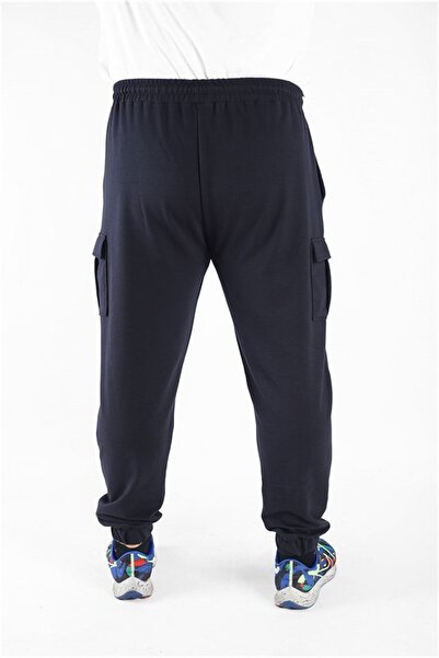 Starbattal Large Size Men's Plain Commando Sweatpants 22520 Navy Blue