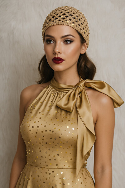 HAPPY HANDMADE قبعة شبكية مزينة بالترتر / قبعة كليوباترا / قبعة شبكية / قبعة ...