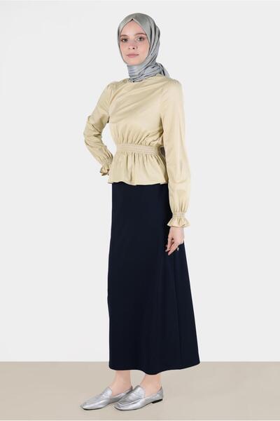 Alvina Rubber Waist and Cuffed Blouse - 42762