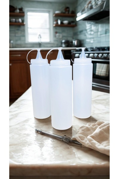 ESA LİFE 3’lü 700 ml Sıkmalı Sosluk Şişesi – Gıdaya Uygun Plastik, Ketçap May...