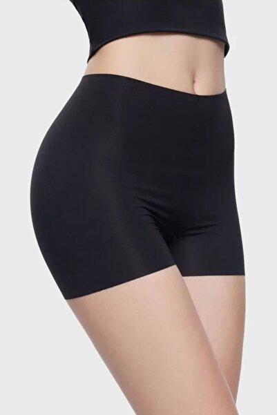 MİSTİRİK Carigna Model Dikişsiz Lazer Kesim Külot Boxer Esnek Iz Yapmayan Model Siyah Renk
