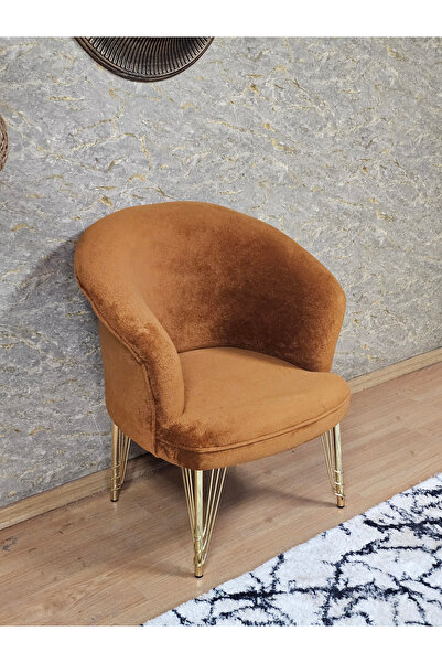 ZAFİR Tekli TEDDY Gold Kaplama Telli Ayak Çay Seti Koltuk Tekli Berjer , Balkon, Salon, Ofis