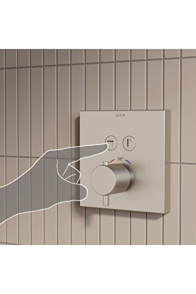 Artema AquaHeat A4274634 Square Ankastre Termostatik Banyo Bataryası, Fırçalı...