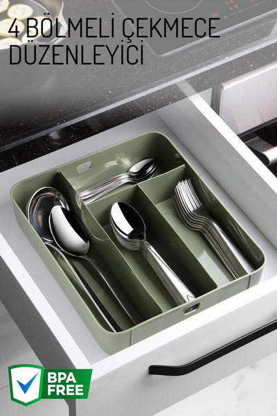 Nandy Home Organizare în sertar cu 4 compartimente, organizator multifuncțional, în sertar