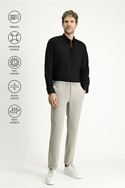 Kiğılı Techno-Line Slim Fit Вузький крій Еластичний пояс Класичні штани з тканини