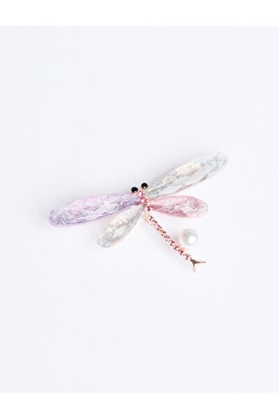 Jimmy Key Pembe Yusufçuk Figürlü İncili Broş