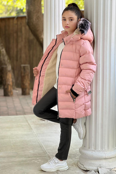 Zaziko Kids Kız Çocuk Içi Polarlı Şişme Mont Km.0043-zz