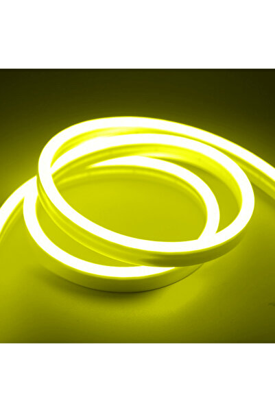 Ema Dükkan 5 Metre Limon Sarısı 220 Volt Neon Led Tak Çalıştır Şerit Neon Led Aydınlatma 8x16 Mm Hortum Led