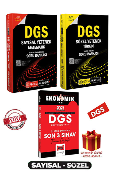 Pegem Akademi Yayıncılık 2026 DGS Matematik Sayısal- Türkçe Sözel Yetenek Sor...