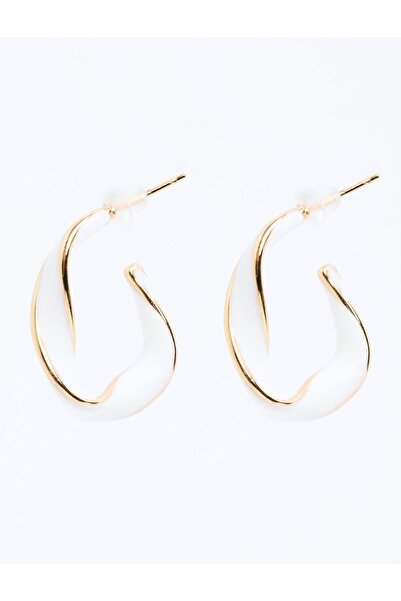 Jimmy Key Altın Rengi Burgu Detaylı Yarım Halka Küpe