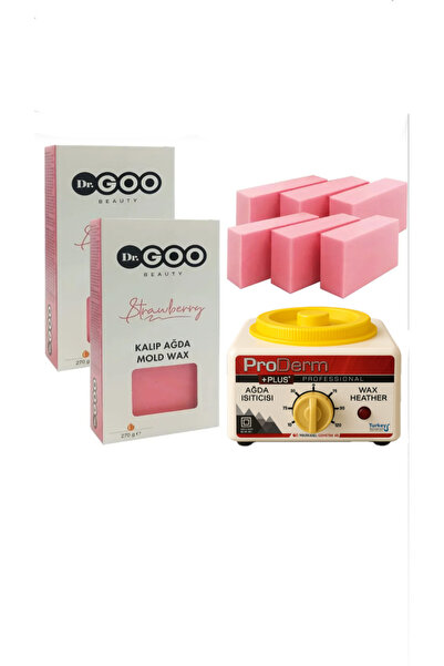 Dr. Goo Beauty 2'li Kalıp Ağda Strawberry 540g Ve Ağda Isıtıcı Kazan