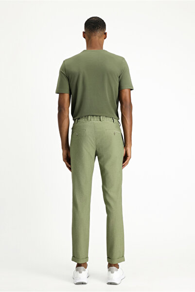 Kiğılı Παντελόνι από κλασικό ύφασμα Super Slim Fit Extra Slim Fit με ελαστική μέση με κορδόνι Seersucker Lycra