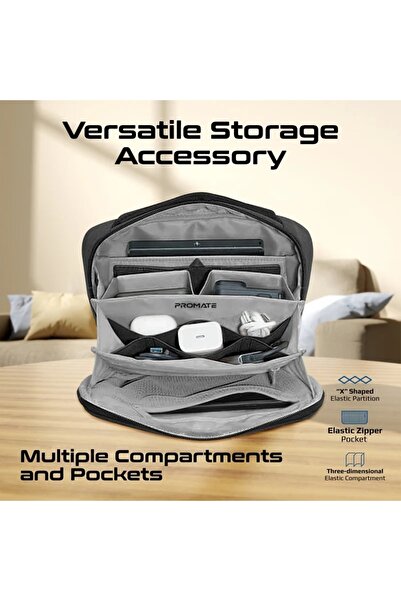 Promate Bag with Multiple Pockets blue