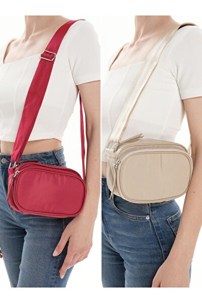 WITH-W Μοντέλο Mini Crossbody Τσάντα με ρυθμιζόμενη κολόνα και τσέπη - Πακέτο...