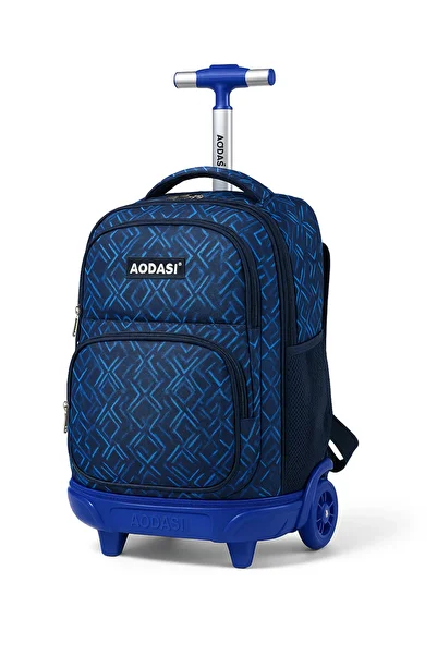 AODASI Trolley School Bag for Students – 18-Inch Multi-Functional Backpack with Wheels – Travel-Friendly