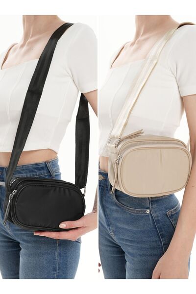 WITH-W Geantă mini cu mâner ajustabil și buzunar - Pachet de 2 Jina